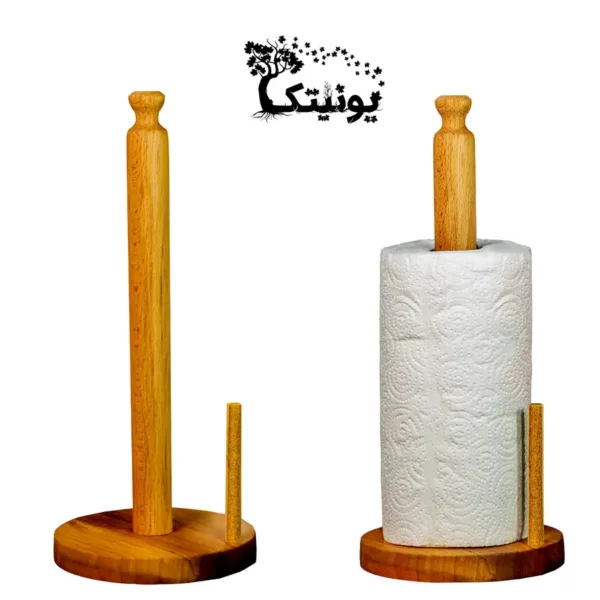 1 Unitak wooden kitchen roll holder c پایه دستمال رول و نگهدارنده رول چندمنظوره یونیتک کد 63