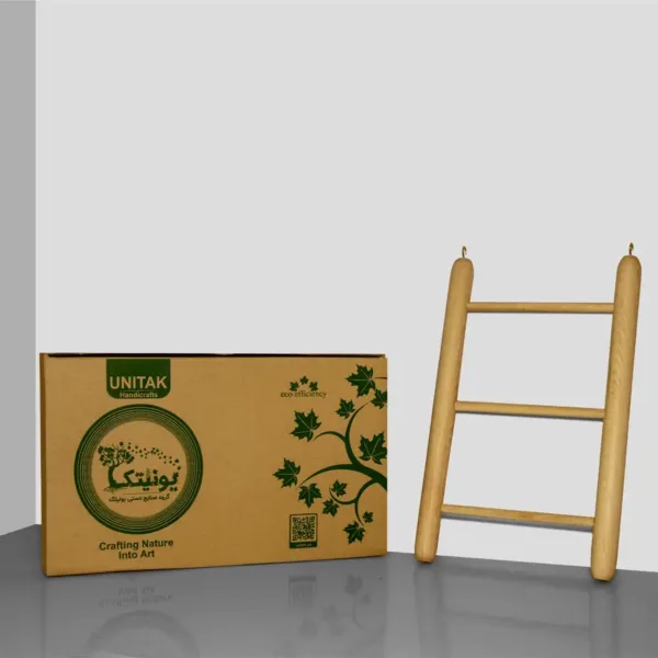 Wooden Mini Countertop Ladder 92 4 c آویز حوله آشپزخانه یونیتک مدل نردبانی 92