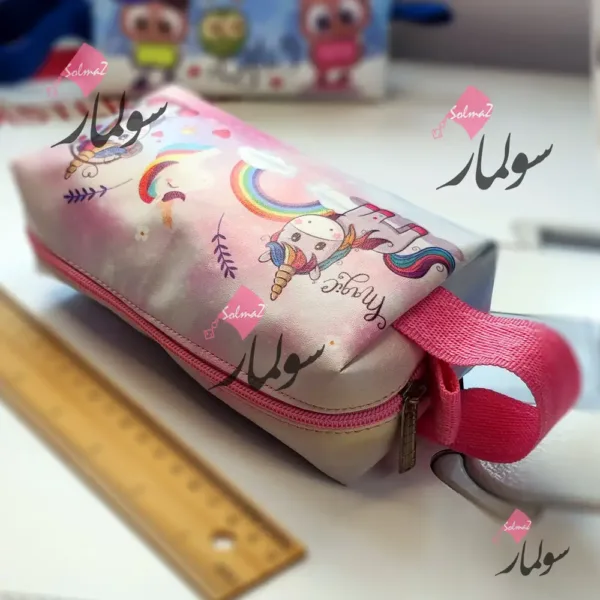 pencil case 02 01 c جامدادی چرمی متوسط مدل پونی و جغد