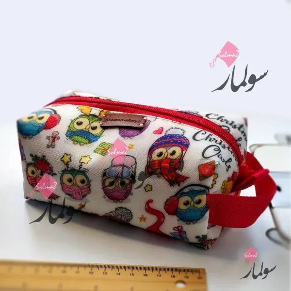 pencil case 03 01 c جامدادی بزرگ برزنتی طرح جغد مدل بنددار