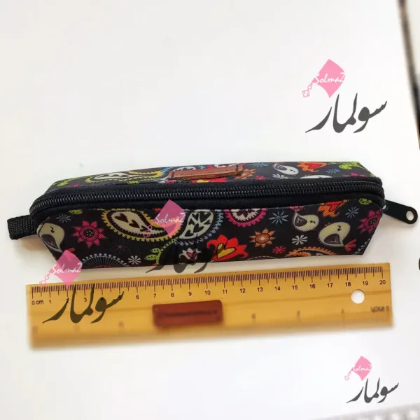 pencil case 05 03 c جامدادی کوچک قابل حمل مدل مثلث برزنتی طرح بته جقه