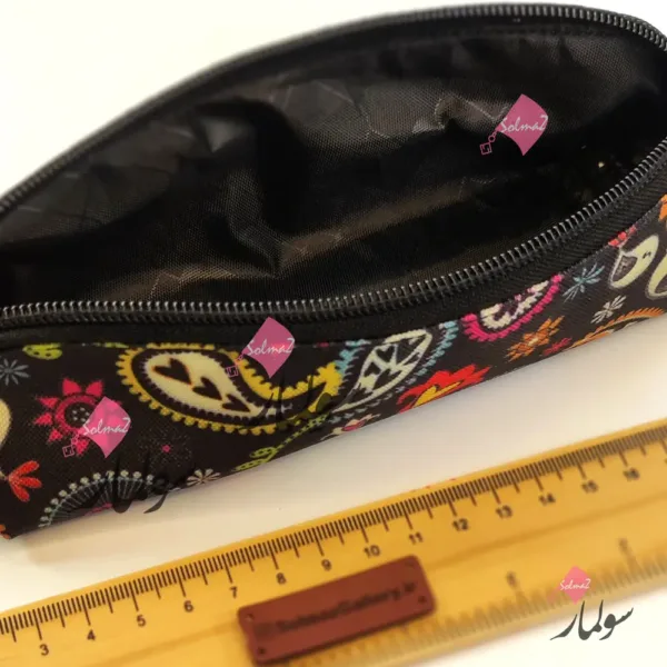 pencil case 05 06 c جامدادی کوچک قابل حمل مدل مثلث برزنتی طرح بته جقه