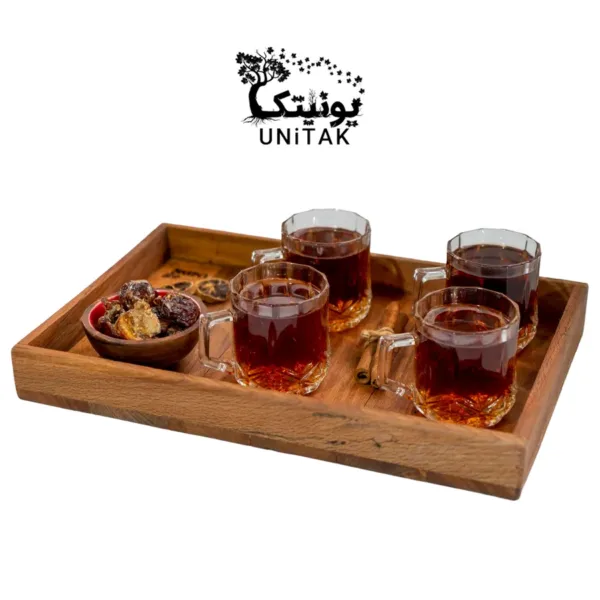 wooden tray rasta 86 5 c سینی چوبی یونیتک مدل رستا 86 سینی پذیرایی چوبی